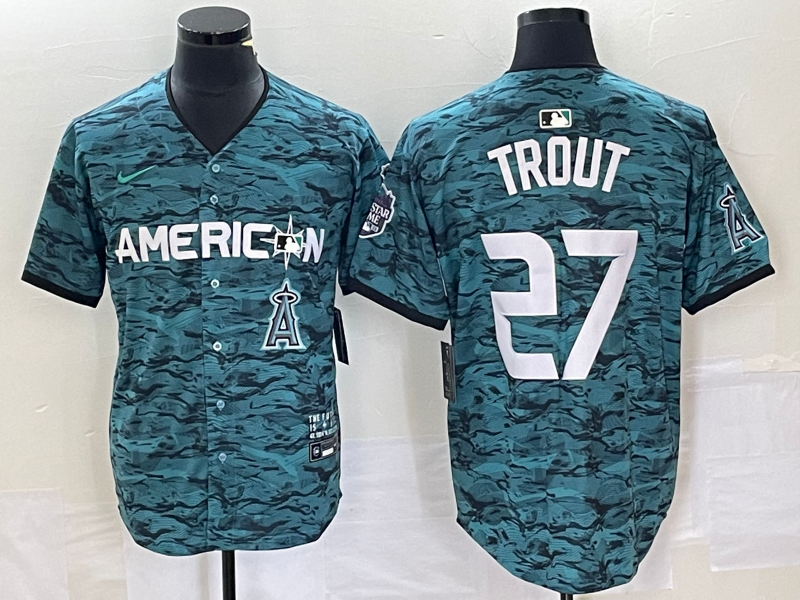 Men's Los Angeles Angels Mike Trout #27 American League Teal 2023 MLB All-Star Limited Jersey